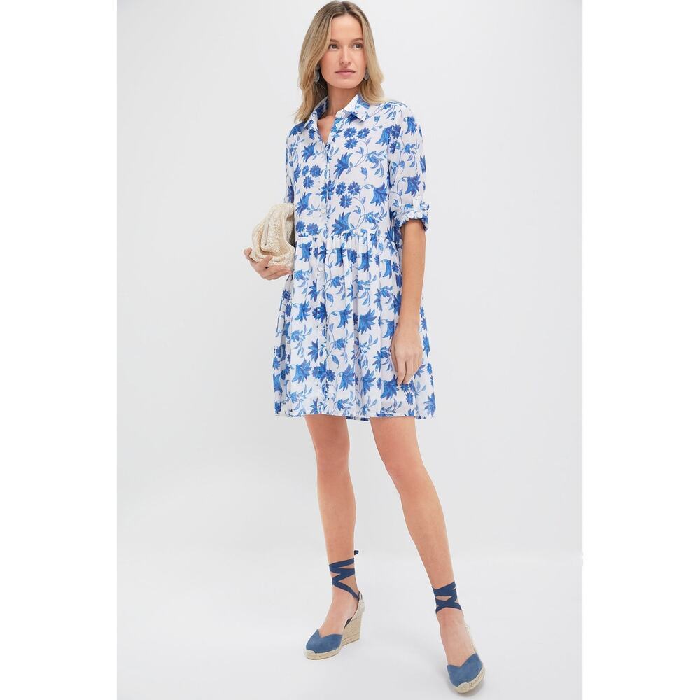 OLIPHANT Marion Blue Long Sleeve Shirt Mini Dress Size S NWT - Picture 6 of 8